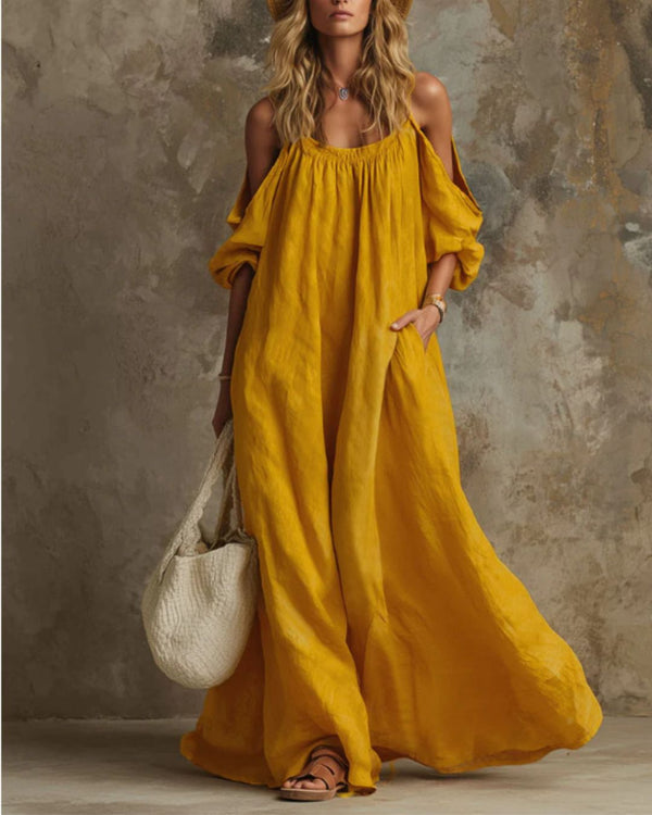 Curvvvy™ Resort Spaghetti Strap Swing Maxi Dress