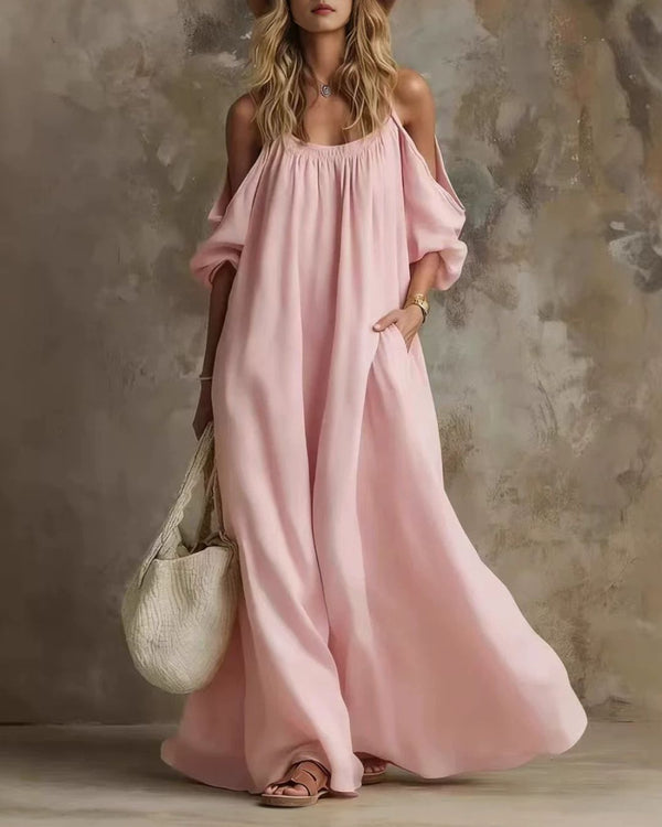 Curvvvy™ Resort Spaghetti Strap Swing Maxi Dress