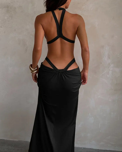 Curvvvy™ Goddess Maxikleid mit Neckholder, Cut-outs und Drapierung