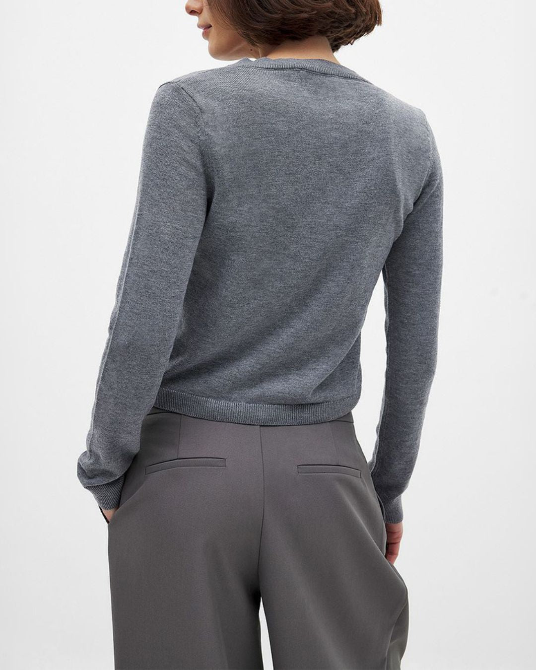 Curvvvy™ Jersey Ligero de Cuello Redondo y Manga Larga
