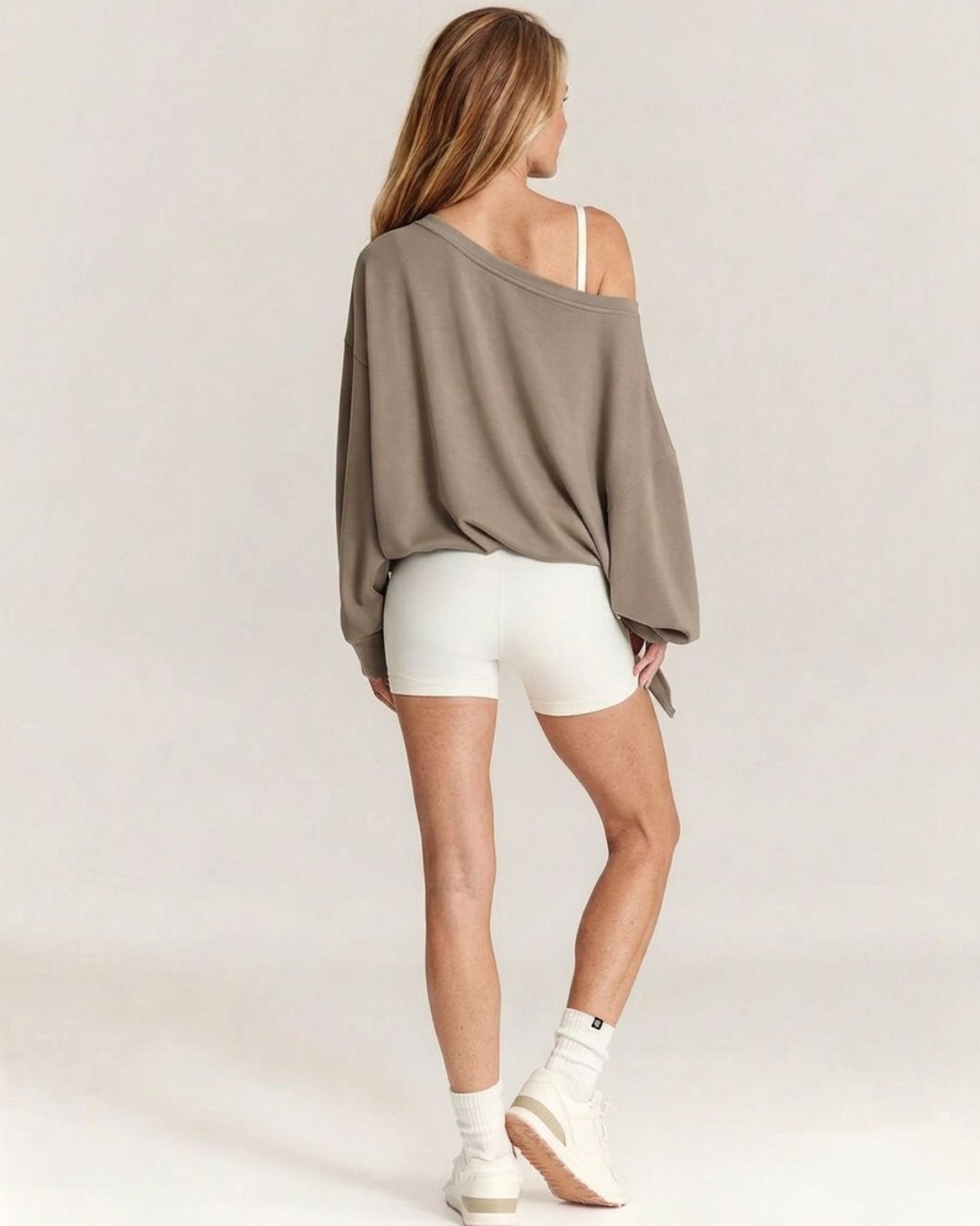 Curvvvy™ One-Shoulder-Sweatshirt mit Tunnelzug am Saum