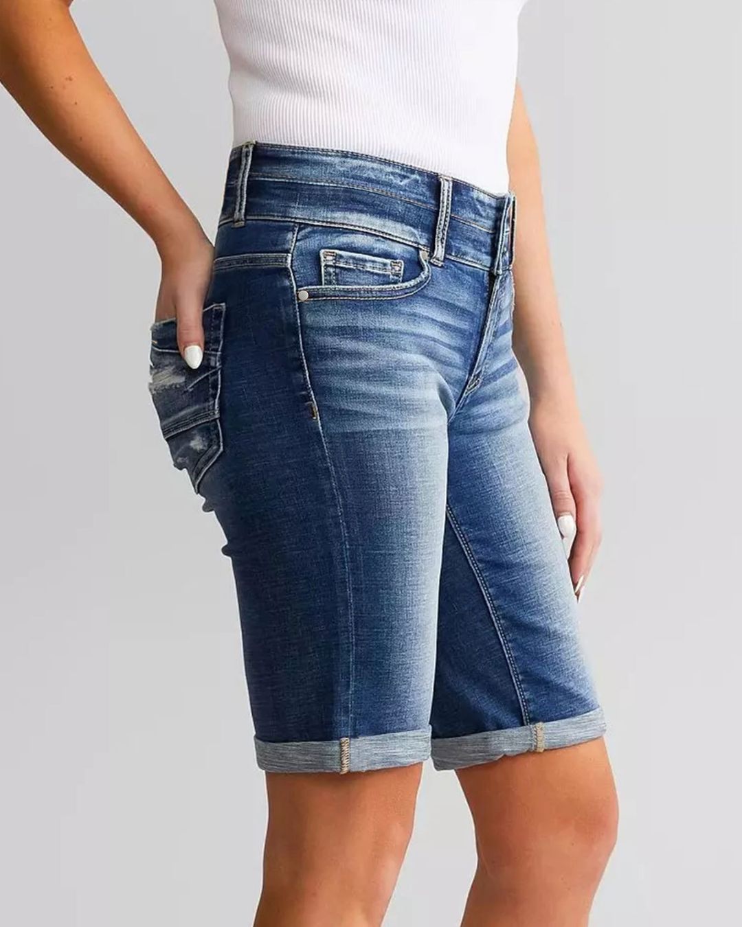 Curvvvy™ Vaquero Acampanado Ajustado de Cintura Elástica y Alta Elasticidad