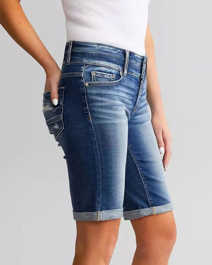 Curvvvy™ Vaquero Acampanado Ajustado de Cintura Elástica y Alta Elasticidad