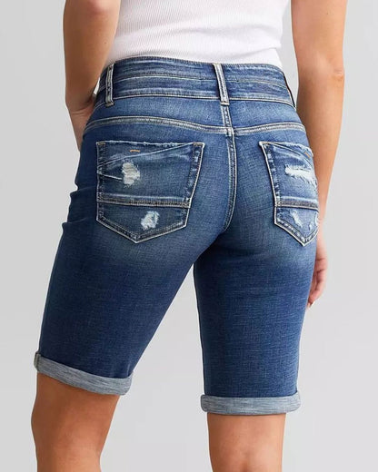 Curvvvy™ Vaquero Acampanado Ajustado de Cintura Elástica y Alta Elasticidad