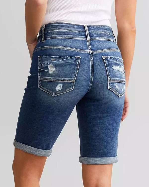 Curvvvy™ Vaquero Acampanado Ajustado de Cintura Elástica y Alta Elasticidad