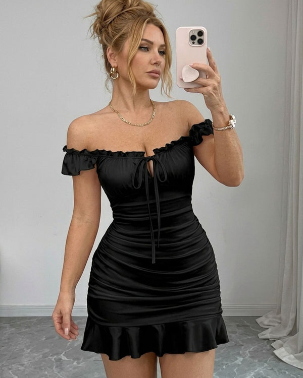 Curvvvy™ Maxikleid mit Leopardenprint, Spitzenbesatz und Schlitz