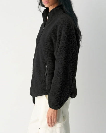 Curvvvy™ Fleece-Pullover mit Stehkragen und halbem Reißverschluss