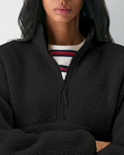 Curvvvy™ Fleece-Pullover mit Stehkragen und halbem Reißverschluss