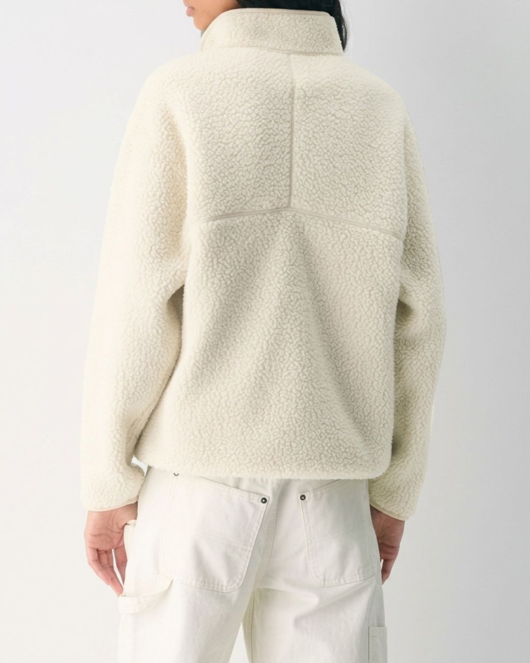 Curvvvy™ Fleece-Pullover mit Stehkragen und halbem Reißverschluss