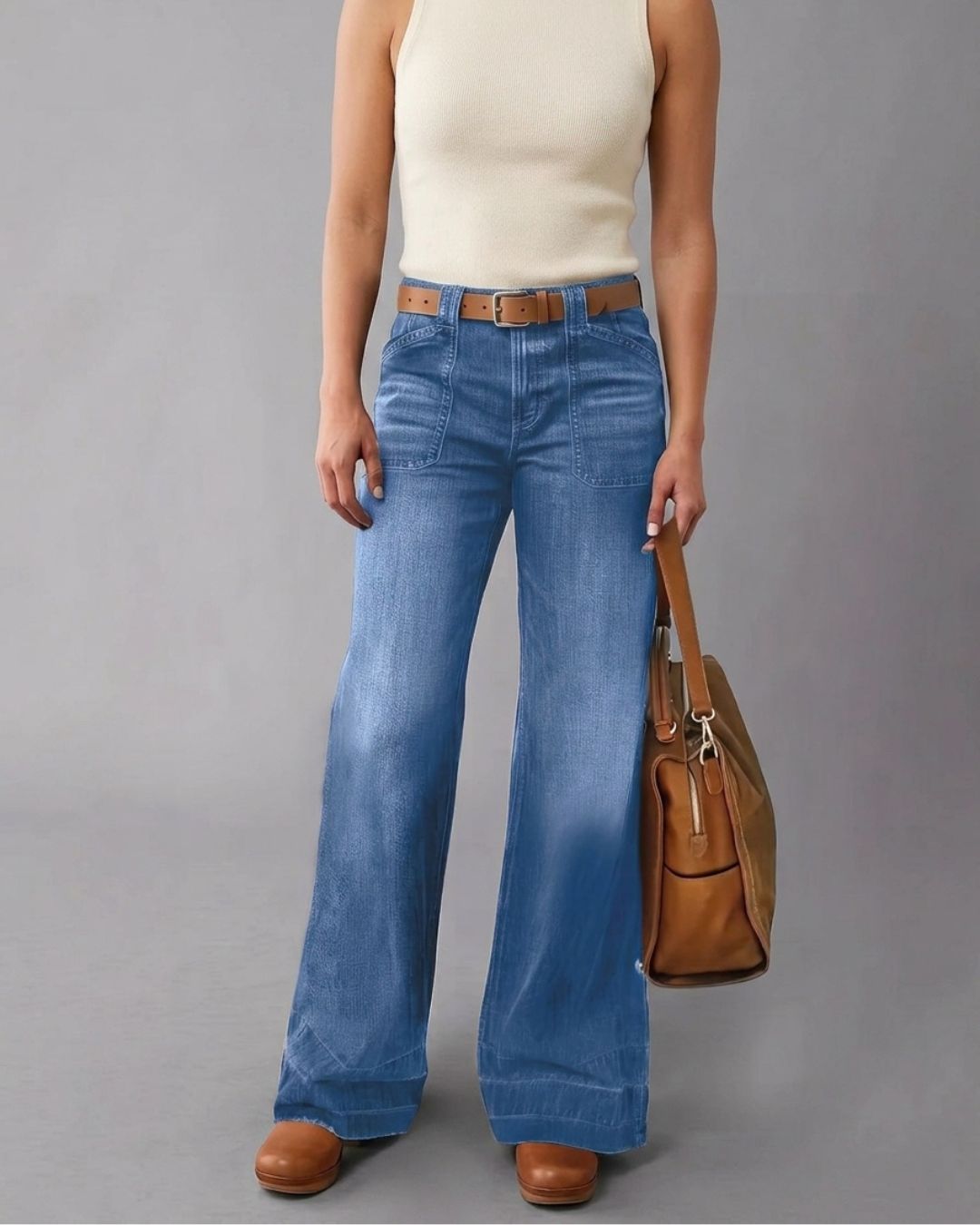 Curvvvy™ High-Waist Jeans mit geradem Bein und lockerer Passform