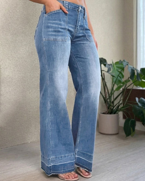 Curvvvy™ High-Waist Jeans mit geradem Bein und lockerer Passform
