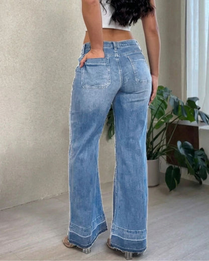 Curvvvy™ High-Waist Jeans mit geradem Bein und lockerer Passform