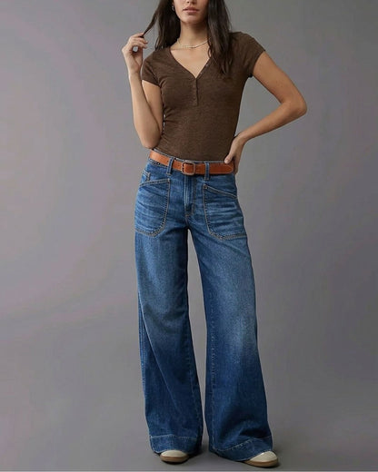 Curvvvy™ Lässige Jeans mit weitem, geradem Bein