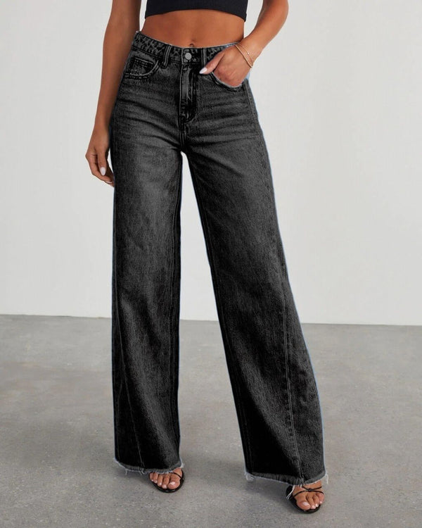 Curvvvy™ Weite Jeans mit lockerem Schnitt und unversäubertem Saum