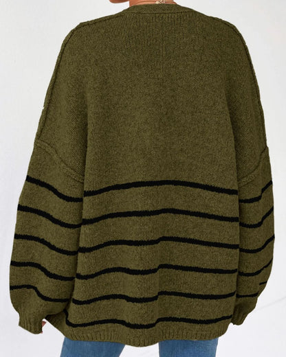 Curvvvy™ Oversized Lantern Sleeve Knit Cardigan Sweater