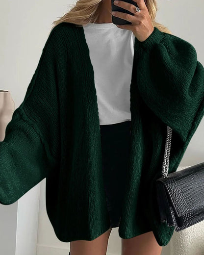 Curvvvy™ Oversized Lantern Sleeve Knit Cardigan Sweater