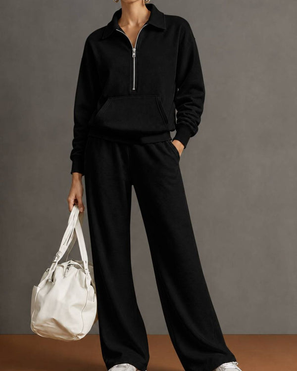 Curvvvy™ Half-Zip Sweatshirt & Pants Set