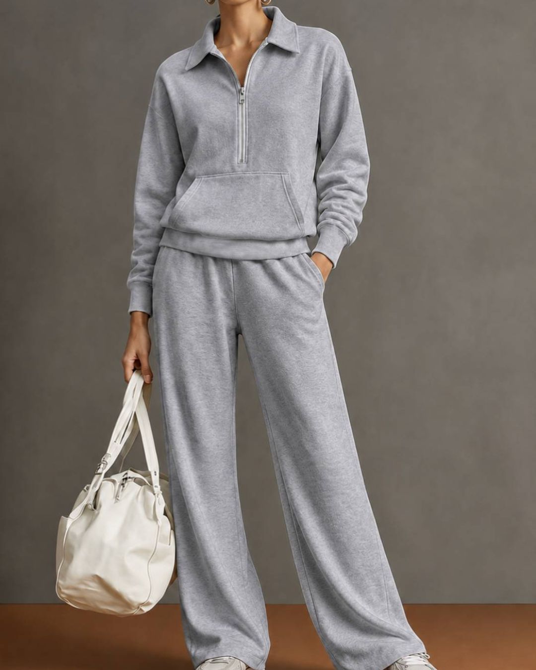 Curvvvy™ Half-Zip Sweatshirt & Pants Set