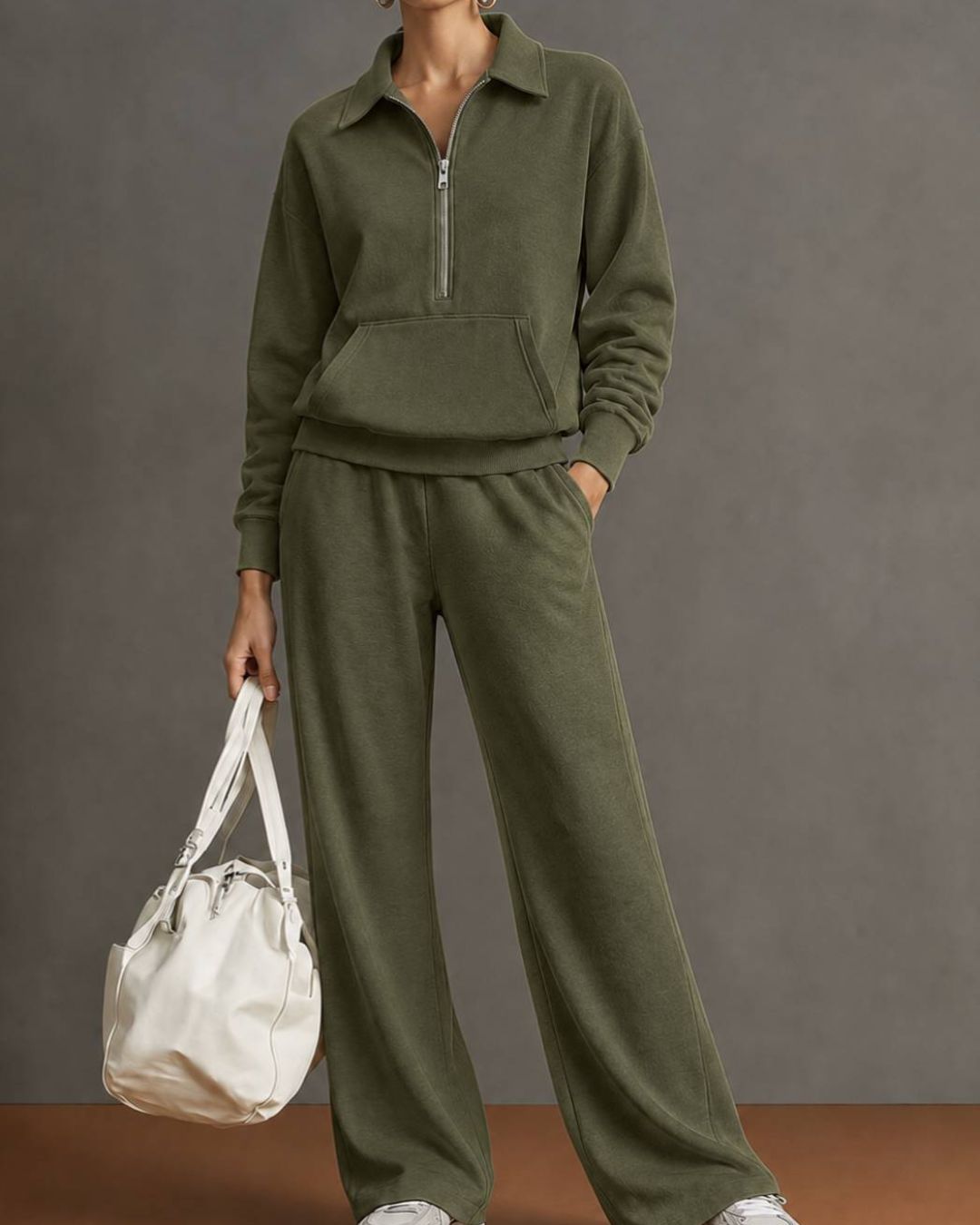 Curvvvy™ Half-Zip Sweatshirt & Pants Set