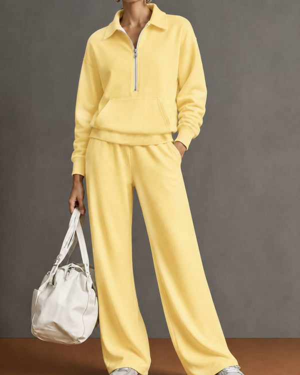 Curvvvy™ Half-Zip Sweatshirt & Pants Set