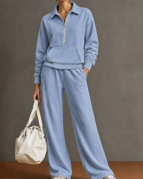 Curvvvy™ Half-Zip Sweatshirt & Pants Set