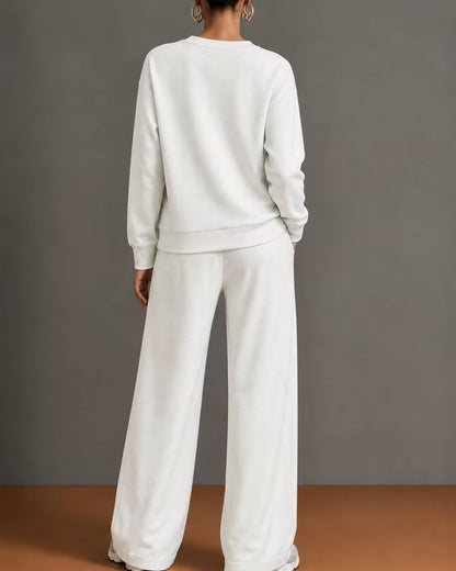 Curvvvy™ V-Neck One-Button Sweatshirt Set