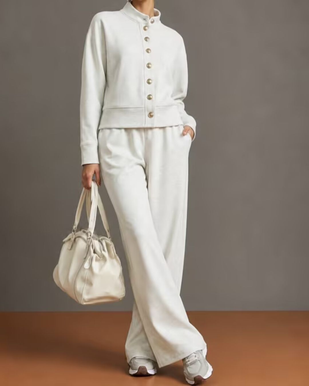 Curvvvy™ Button Cardigan & Wide-Leg Sweatpants Set