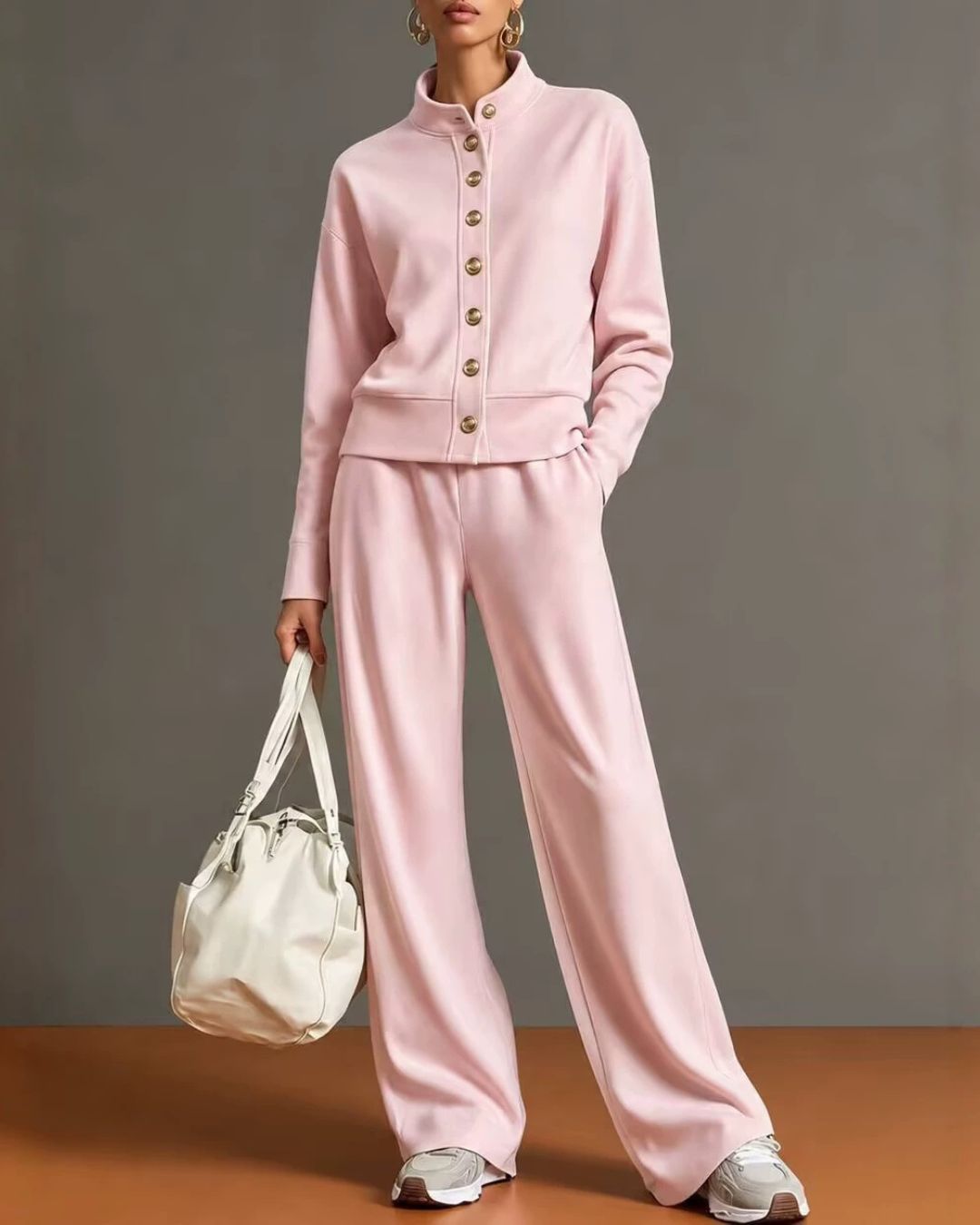 Curvvvy™ Button Cardigan & Wide-Leg Sweatpants Set