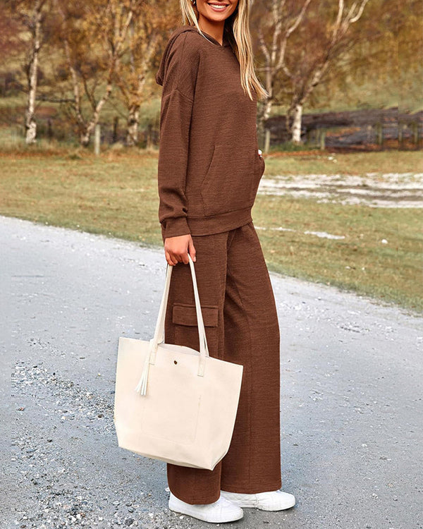 Curvvvy™ Lässiges 2-teiliges Cargo-Jogginganzug-Set mit Hoodie und Hose