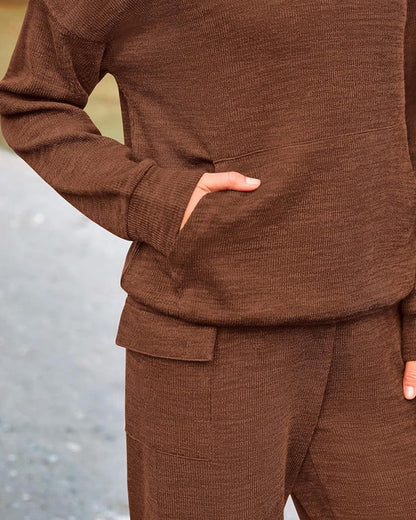 Curvvvy™ Lässiges 2-teiliges Cargo-Jogginganzug-Set mit Hoodie und Hose