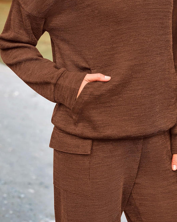 Curvvvy™ Lässiges 2-teiliges Cargo-Jogginganzug-Set mit Hoodie und Hose
