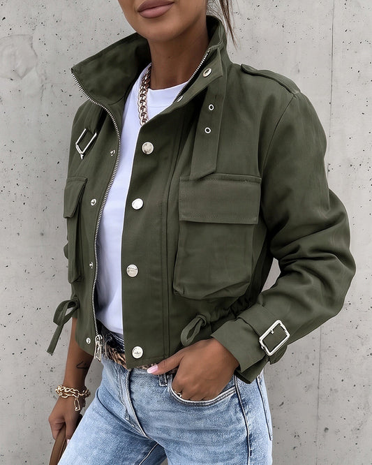 Curvvvy™ Veste Utilitaire Courte Style Urbain