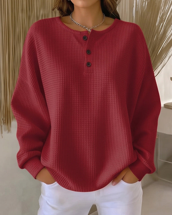 Curvvvy™ Felpa Casual Scollo a V con Tasca
