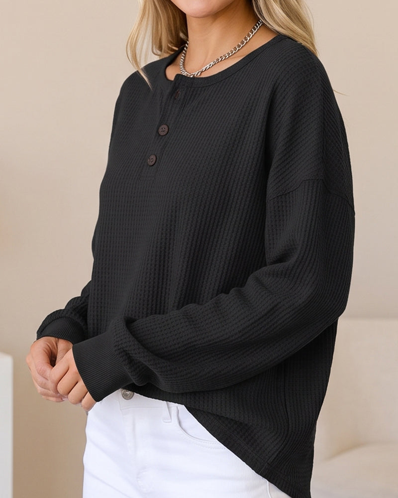 Curvvvy™ Felpa Casual Scollo a V con Tasca