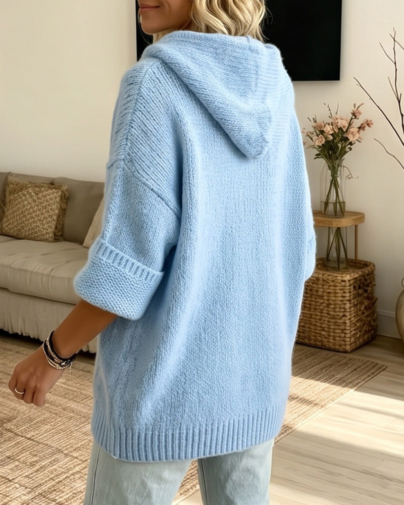 Curvvvy™ Cardigan in Maglia Oversize con Maniche a Lanterna