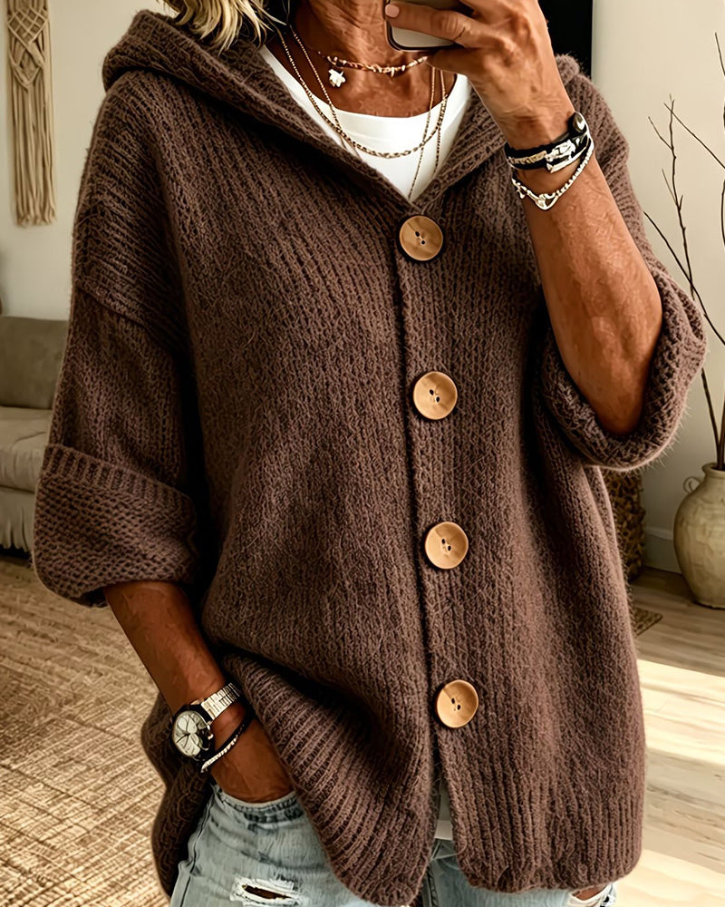 Curvvvy™ Cardigan in Maglia Oversize con Maniche a Lanterna