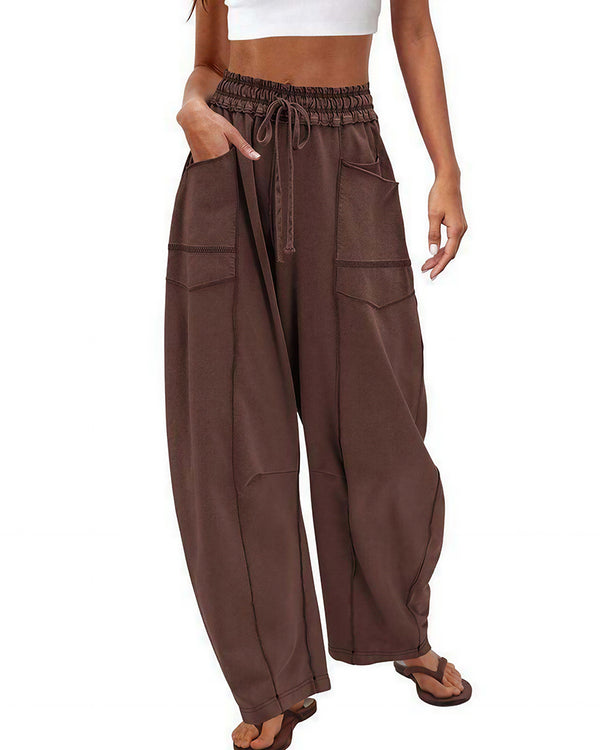 Curvvvy™ Pantaloni Jogger a Gamba Larga con Coulisse e Tasche