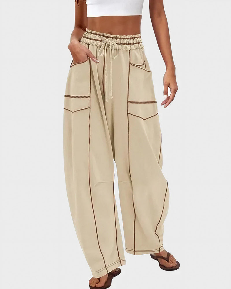 Curvvvy™ Pantaloni Jogger a Gamba Larga con Coulisse e Tasche