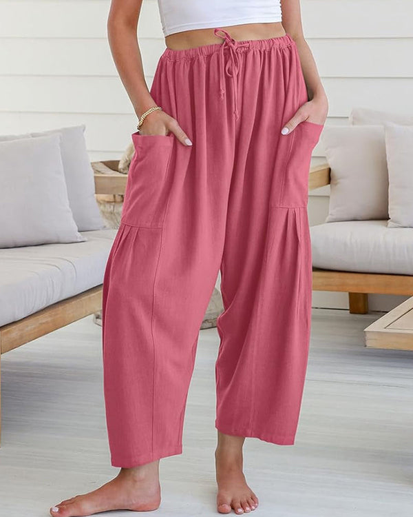 Curvvvy™ Pantaloni Casual a Gamba Larga Vita Alta Elastica