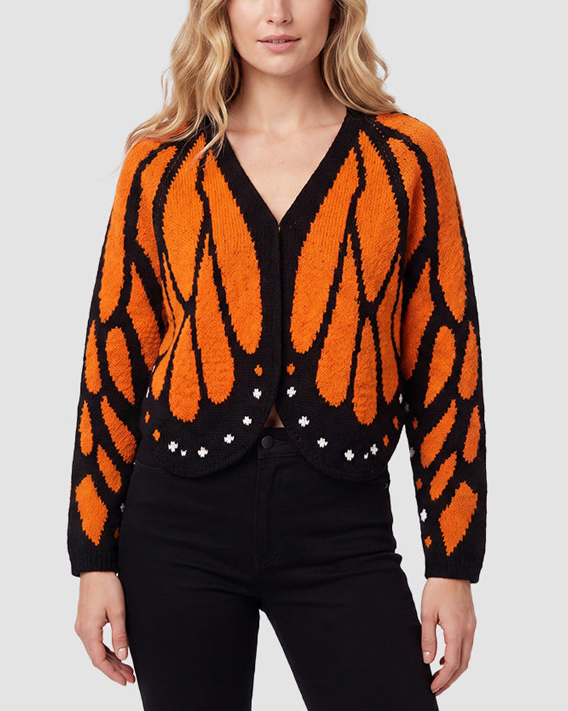 Curvvvy™ Cardigan in Maglia Aperto Effetto Ali di Farfalla