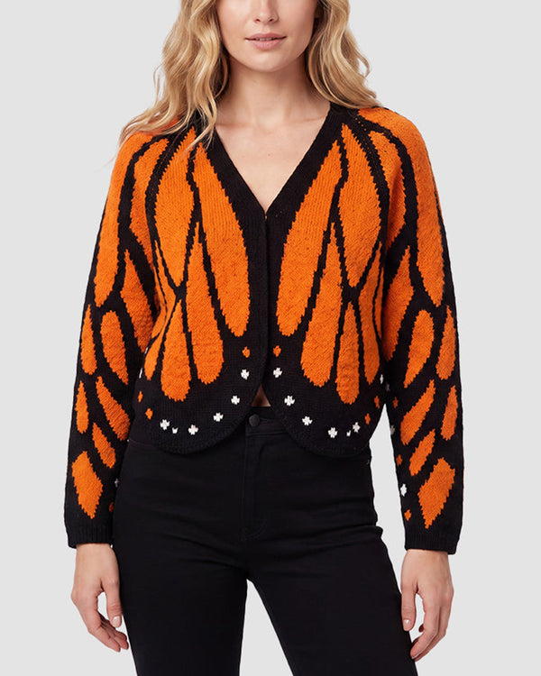 Curvvvy™ Cardigan in Maglia Aperto Effetto Ali di Farfalla