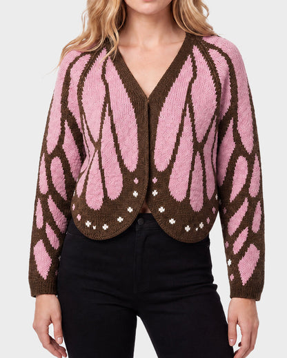 Curvvvy™ Cardigan in Maglia Aperto Effetto Ali di Farfalla