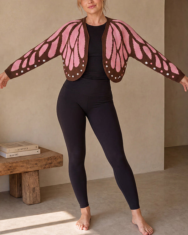Curvvvy™ Cardigan in Maglia Aperto Effetto Ali di Farfalla