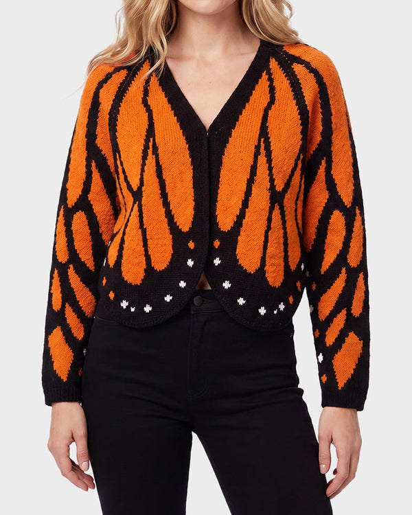 Curvvvy™ Cardigan in Maglia Aperto Effetto Ali di Farfalla