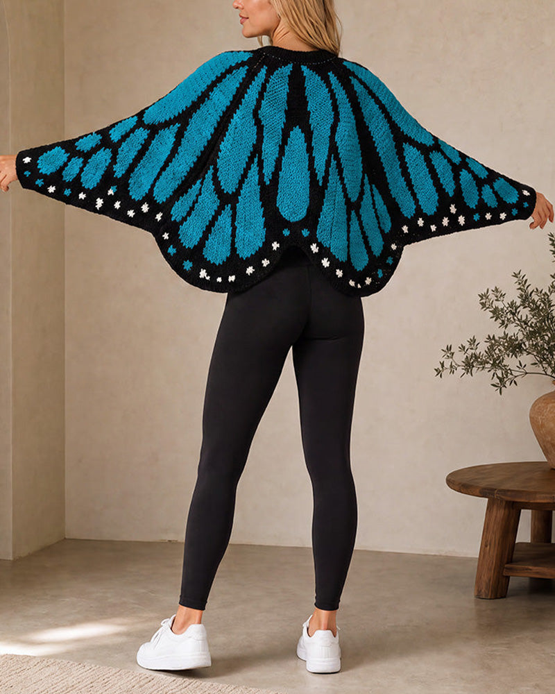 Curvvvy™ Cardigan in Maglia Aperto Effetto Ali di Farfalla