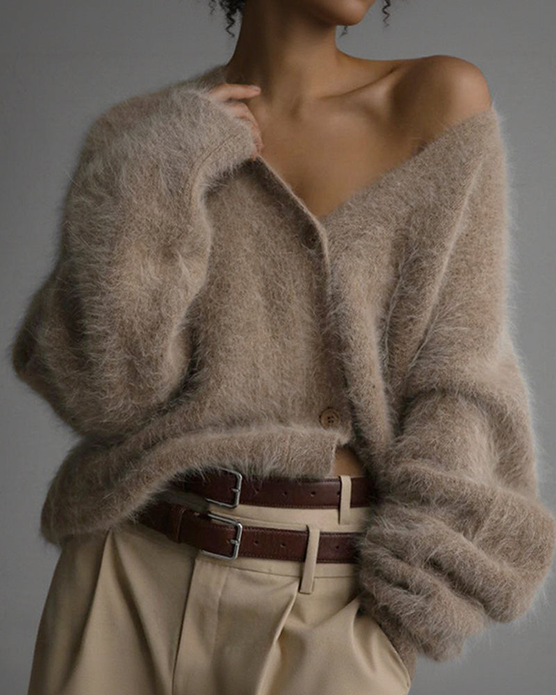 Curvvvy™ Cardigan in Maglia Aperto Effetto Ali di Farfalla