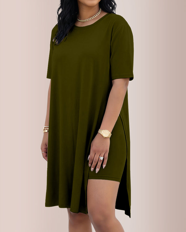 Curvvvy™ Completo Loungewear Top Asimmetrico Maniche Lunghe & Pantaloni a Gamba Larga