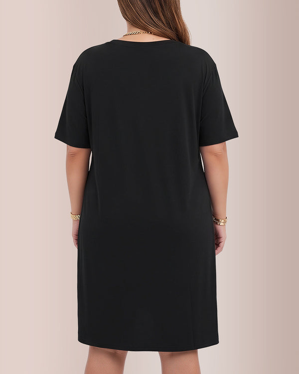 Curvvvy™ Completo Loungewear Top Asimmetrico Maniche Lunghe & Pantaloni a Gamba Larga