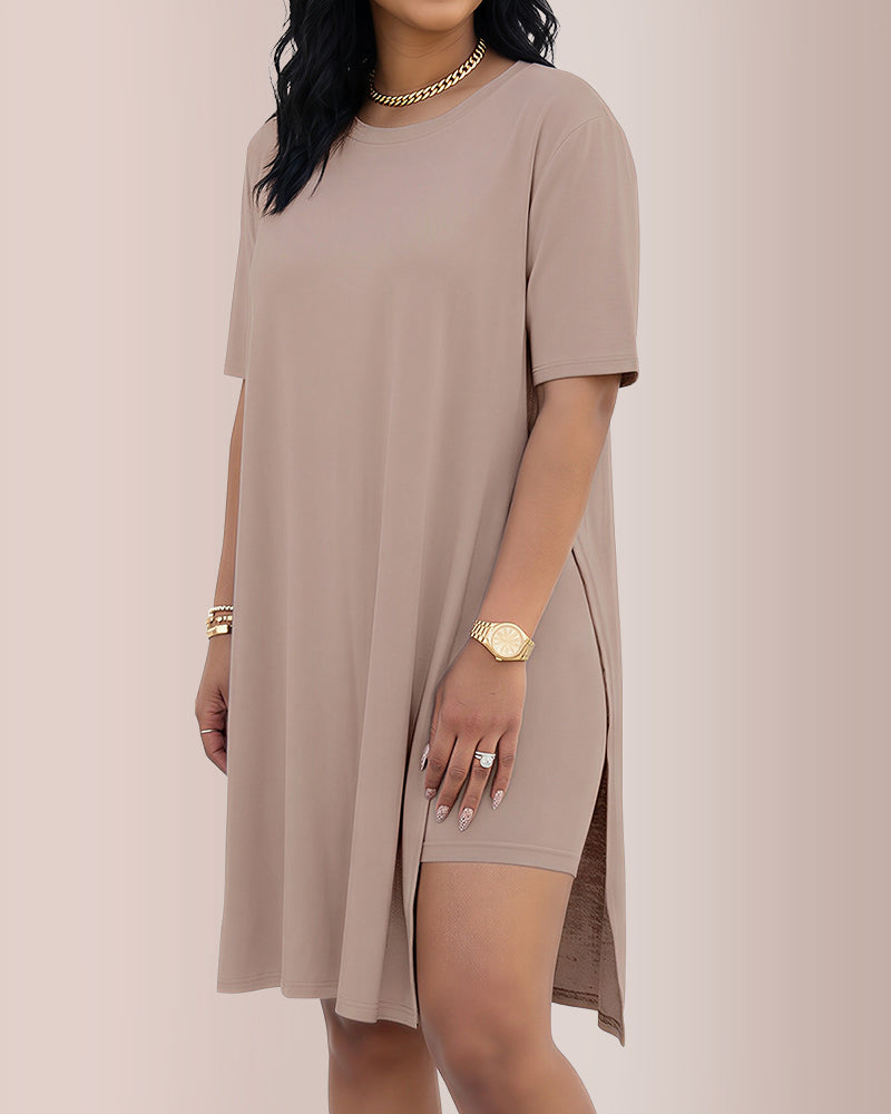 Curvvvy™ Completo Loungewear Top Asimmetrico Maniche Lunghe & Pantaloni a Gamba Larga