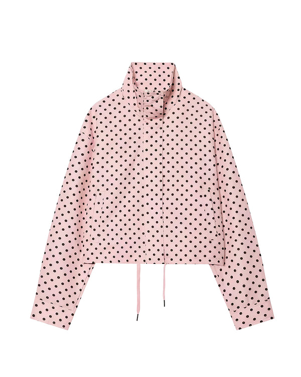 Curvvvy™ Retro Polka Dot Drawstring Cropped Jacket
